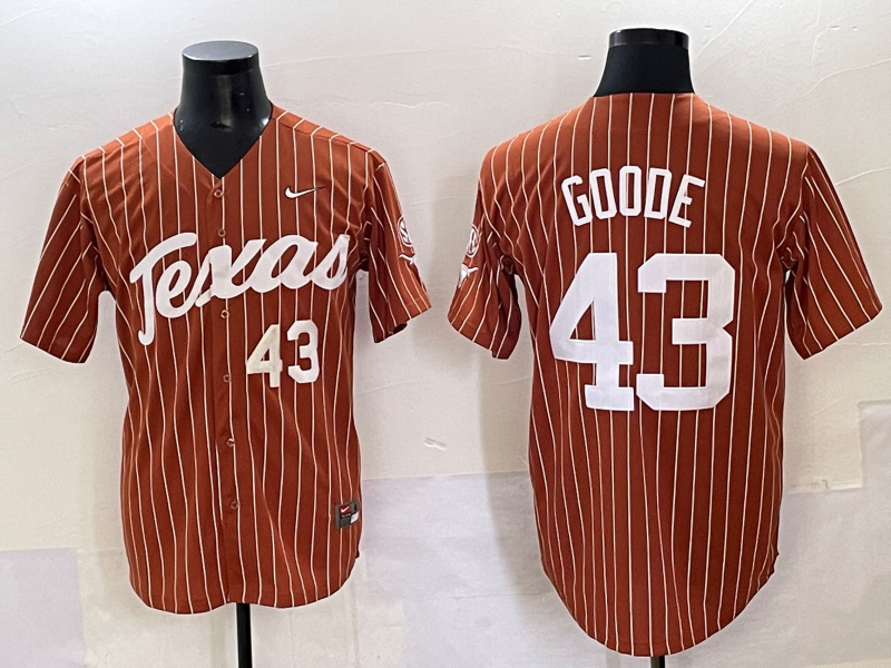 Men's Texas Longhorns Leighann Goode #43 Brown Jersey